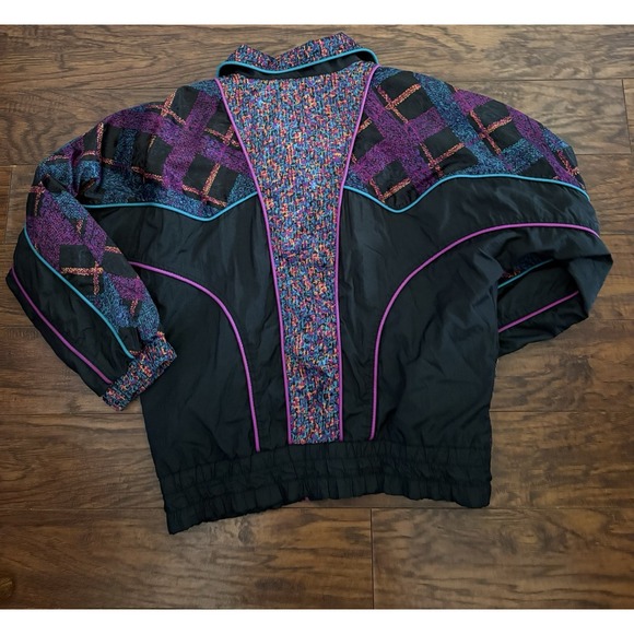 Vintage East West Jacket Women S Floral Nylon Windbreaker Full Zip 80s 90s - Picture 2 of 5